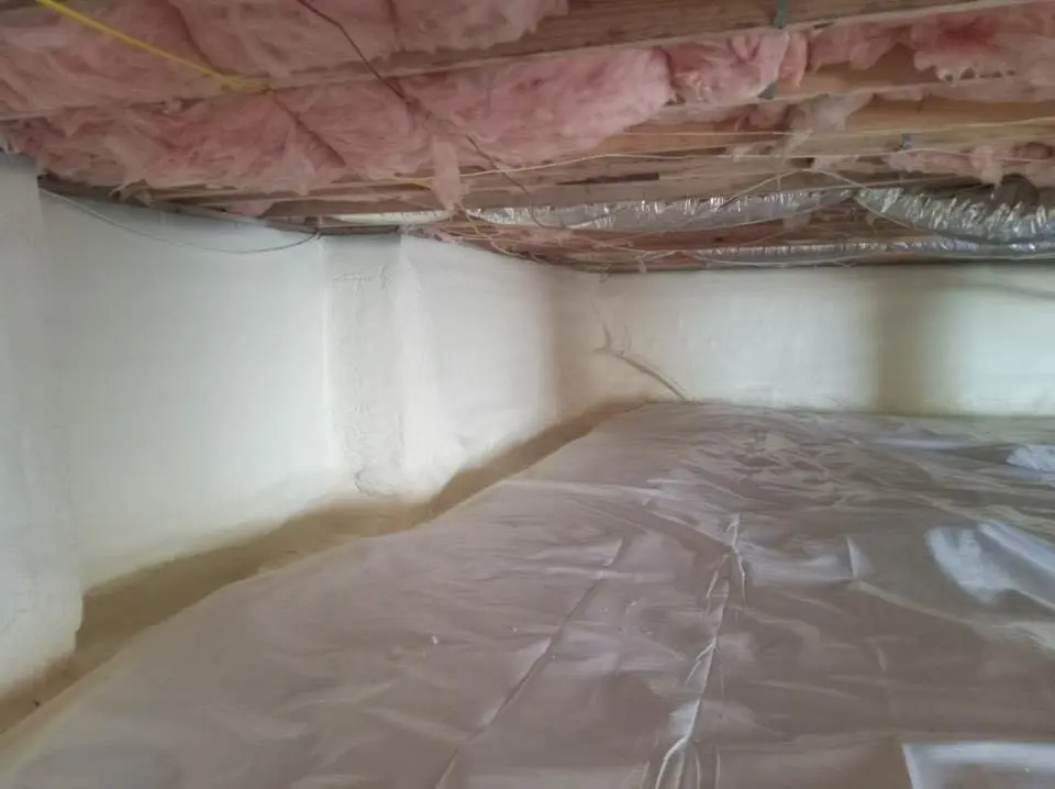 Crawl space encapsulation with closed-cell spray foam for Spray Foam Roofing in Waterville